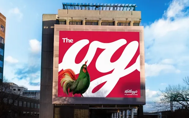 Billboard of Kellog's rooster in 3D
